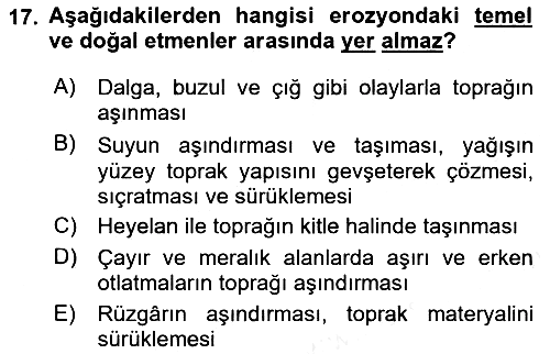 Bitki Su İlişkileri 2018-2019 Ara Sınav - 17. soru