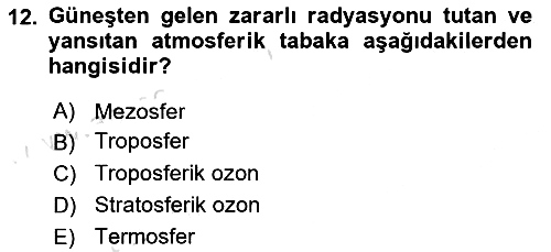 Bitki Su İlişkileri 2019-2020 Ara Sınav - 12. soru