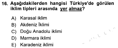 Bitki Su İlişkileri 2021-2022 Ara Sınav - 16. soru