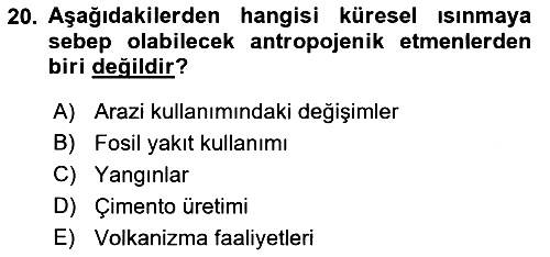 Bitki Su İlişkileri 2021-2022 Ara Sınav - 20. soru