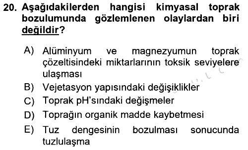 Bitki Su İlişkileri 2022-2023 Ara Sınav - 20. soru