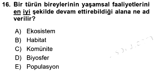 Bitki Su İlişkileri 2025-2026 Ara Sınav - 16. soru
