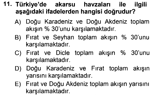 Bitki Su İlişkileri 2012-2013 Dönem Sonu Sınavı - 11. soru