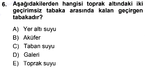 Bitki Su İlişkileri 2013-2014 Dönem Sonu Sınavı - 6. soru