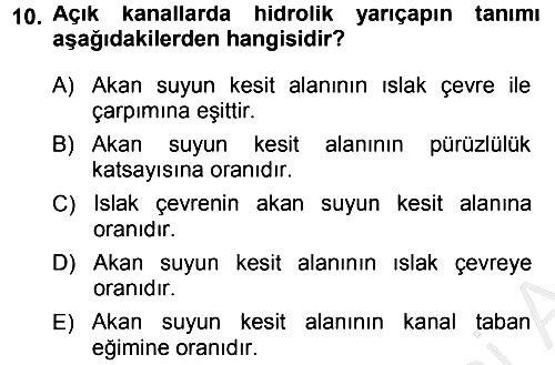 Bitki Su İlişkileri 2014-2015 Dönem Sonu Sınavı - 10. soru