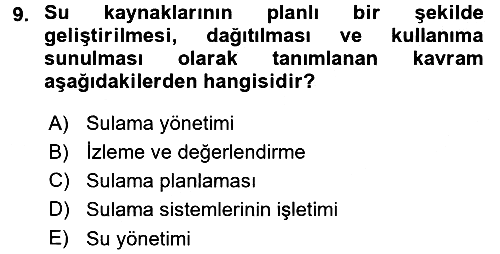 Bitki Su İlişkileri 2015-2016 Dönem Sonu Sınavı - 9. soru