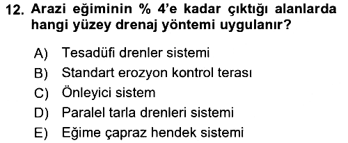 Bitki Su İlişkileri 2016-2017 Dönem Sonu Sınavı - 12. soru