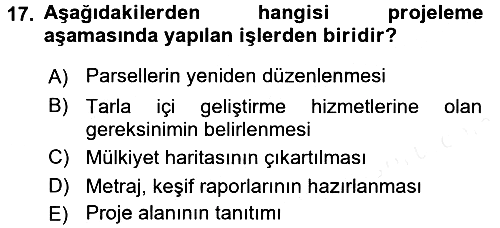 Bitki Su İlişkileri 2016-2017 Dönem Sonu Sınavı - 17. soru