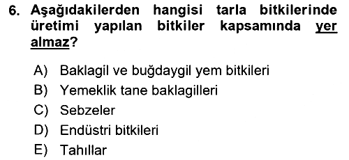 Bitki Su İlişkileri 2022-2023 Dönem Sonu Sınavı - 6. soru