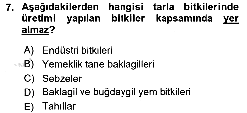 Bitki Su İlişkileri 2024-2025 Dönem Sonu Sınavı - 7. soru