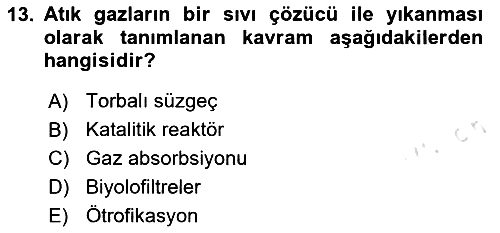 Bitki Su İlişkileri 2024-2025 Dönem Sonu Sınavı - 13. soru