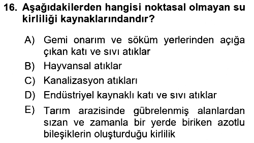 Bitki Su İlişkileri 2024-2025 Dönem Sonu Sınavı - 16. soru