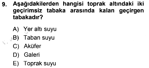 Bitki Su İlişkileri 2014-2015 Tek Ders Sınavı - 9. soru