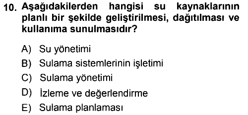 Bitki Su İlişkileri 2014-2015 Tek Ders Sınavı - 10. soru