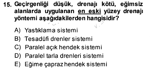 Bitki Su İlişkileri 2014-2015 Tek Ders Sınavı - 15. soru