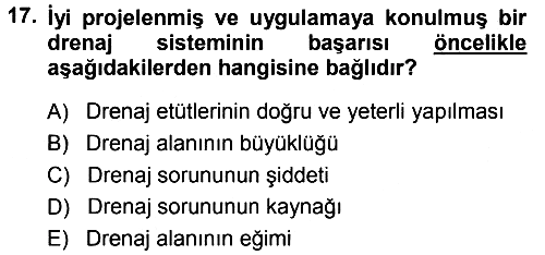 Bitki Su İlişkileri 2014-2015 Tek Ders Sınavı - 17. soru