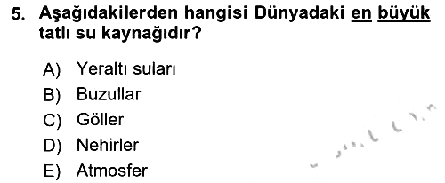 Bitki Su İlişkileri 2018-2019 Yaz Okulu Sınavı - 5. soru
