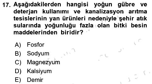 Bitki Su İlişkileri 2022-2023 Yaz Okulu Sınavı - 17. soru