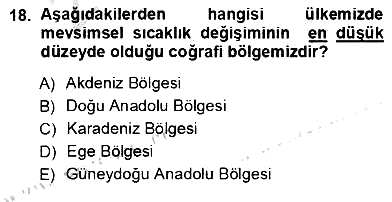 Ekoloji ve Çevre Bilgisi 2012-2013 Ara Sınav - 18. soru