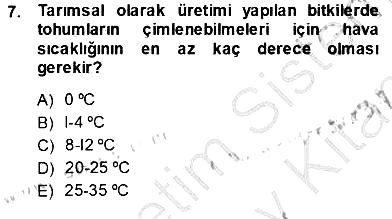 Ekoloji ve Çevre Bilgisi 2013-2014 Ara Sınav - 7. soru