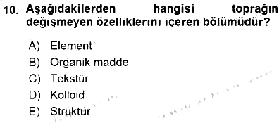 Ekoloji ve Çevre Bilgisi 2015-2016 Ara Sınav - 10. soru