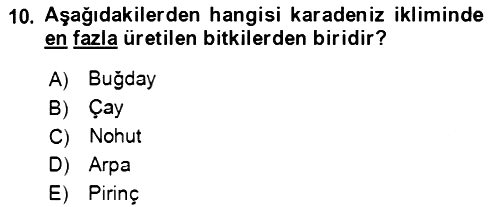 Ekoloji ve Çevre Bilgisi 2021-2022 Ara Sınav - 10. soru