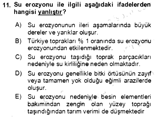 Ekoloji ve Çevre Bilgisi 2021-2022 Ara Sınav - 11. soru