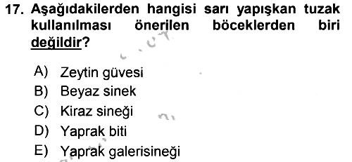 Entomoloji 2016-2017 3 Ders Sınavı - 17. soru