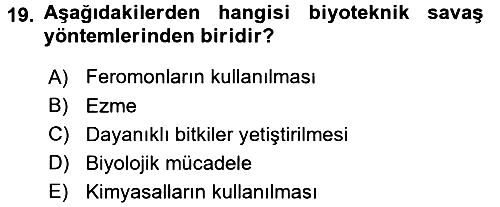 Entomoloji 2016-2017 3 Ders Sınavı - 19. soru