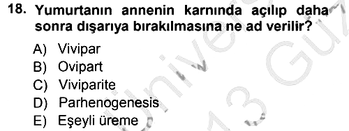 Entomoloji 2012-2013 Ara Sınav - 18. soru