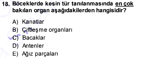 Entomoloji 2013-2014 Ara Sınav - 18. soru