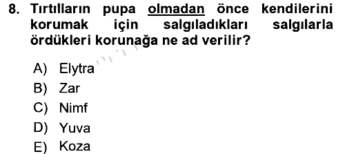 Entomoloji 2016-2017 Ara Sınav - 8. soru