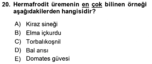Entomoloji 2017-2018 Ara Sınav - 20. soru