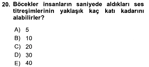 Entomoloji 2018-2019 Ara Sınav - 20. soru