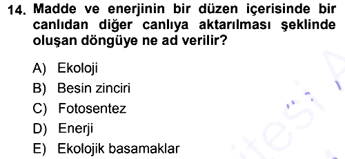 Entomoloji 2013-2014 Dönem Sonu Sınavı - 14. soru