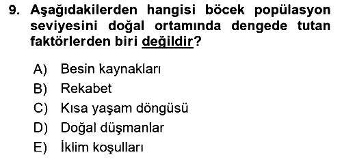 Entomoloji 2024-2025 Dönem Sonu Sınavı - 9. soru