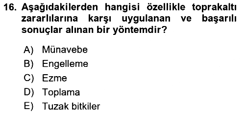 Entomoloji 2024-2025 Dönem Sonu Sınavı - 16. soru