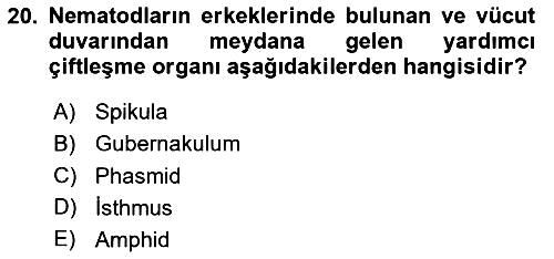 Entomoloji 2025-2026 Dönem Sonu Sınavı - 20. soru