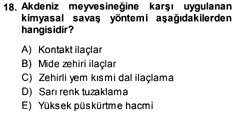 Entomoloji 2013-2014 Tek Ders Sınavı - 18. soru