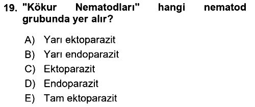 Entomoloji 2022-2023 Yaz Okulu Sınavı - 19. soru