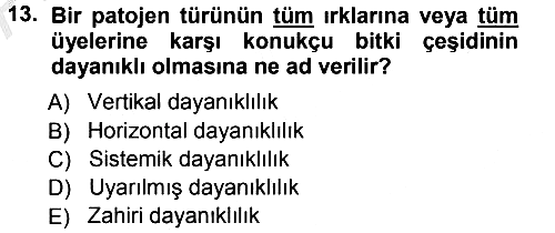 Fitopatoloji 2012-2013 Ara Sınav - 13. soru