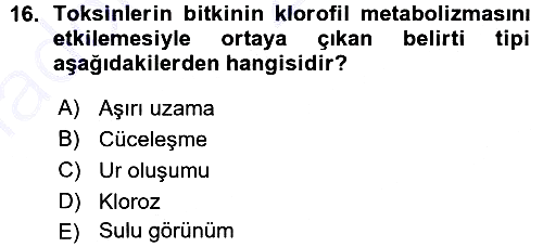 Fitopatoloji 2015-2016 Ara Sınav - 16. soru