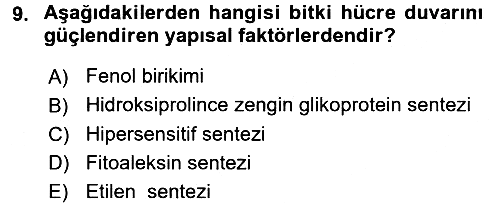 Fitopatoloji 2016-2017 Ara Sınav - 9. soru