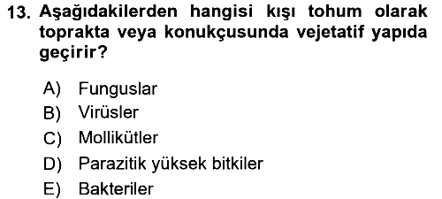 Fitopatoloji 2016-2017 Ara Sınav - 13. soru