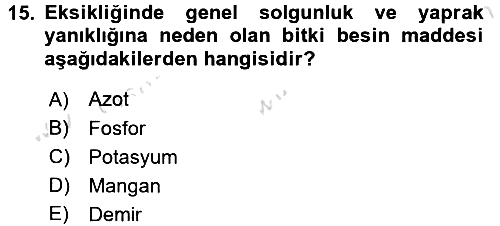 Fitopatoloji 2016-2017 Ara Sınav - 15. soru