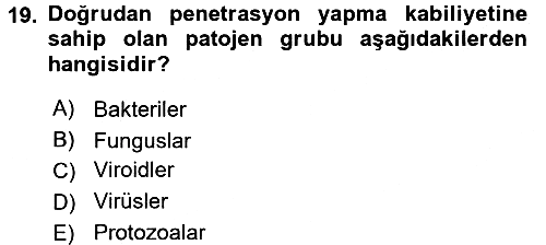 Fitopatoloji 2016-2017 Ara Sınav - 19. soru