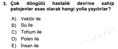 Fitopatoloji 2017-2018 Ara Sınav - 3. soru