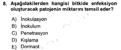 Fitopatoloji 2024-2025 Ara Sınav - 8. soru