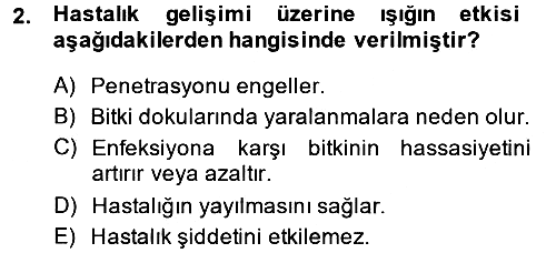 Fitopatoloji 2014-2015 Dönem Sonu Sınavı - 2. soru