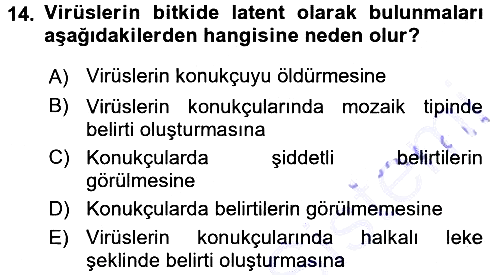 Fitopatoloji 2015-2016 Dönem Sonu Sınavı - 14. soru